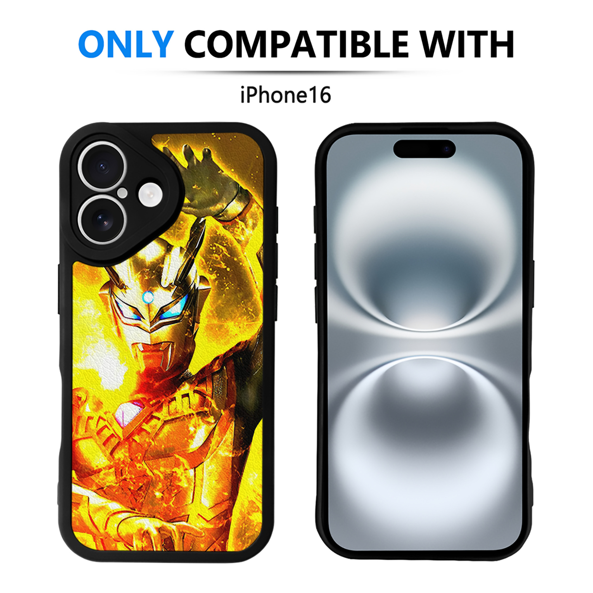（画像用） ウルトラマン Ultraman 【iPhone 16シリーズ対応】シリコンスマホケース（レザー調） 材質：シリコン
